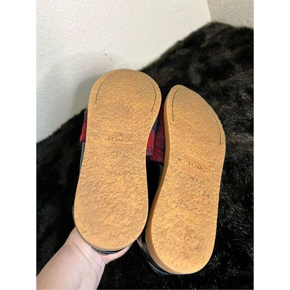 Toms Alpargata Bow Slip-on Comfort In Black Patent Buffalo Plaid  Womens Size 9M - Picture 5 of 5